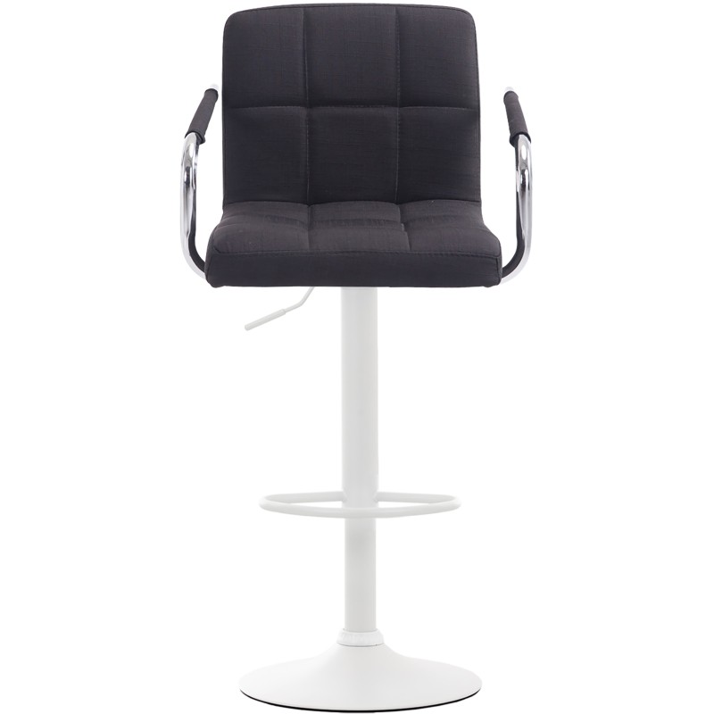 Taburete de bar Lucy V2, tapizado en tela blanca