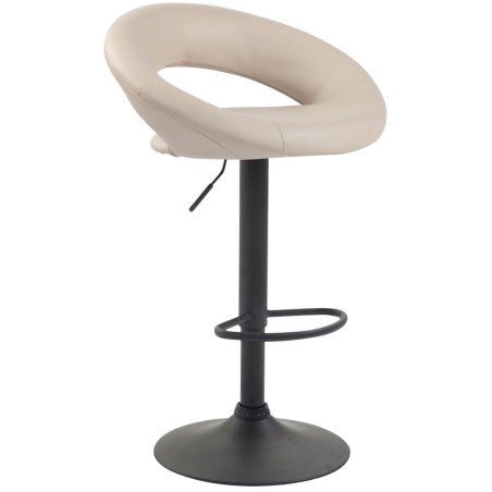 Taburete de bar Olinda, cuero sintético negro