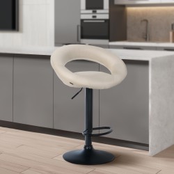 Taburete de bar Olinda, tela negra