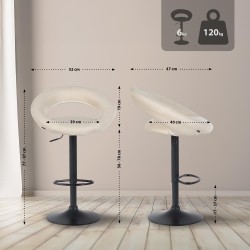 Taburete de bar Olinda, tela negra