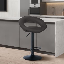 Taburete de bar Olinda, tela negra