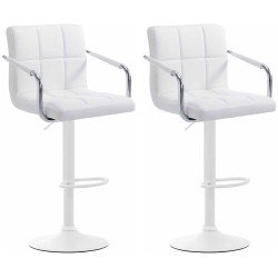 Juego de 2 taburetes de bar Lucy V2 blancos