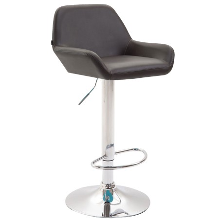 Juego de 2 taburetes de bar Braga, imitación de cuero, acabado cromado