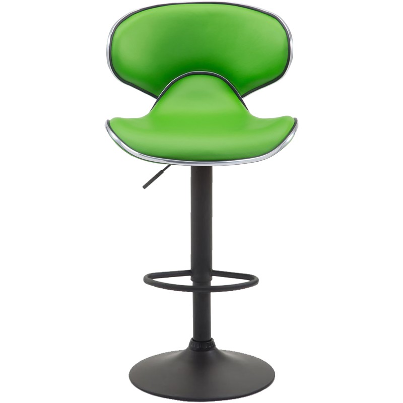 Juego de 2 taburetes de bar Las Vegas V2, imitación piel, negros