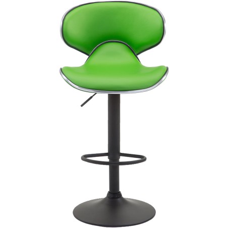 Juego de 2 taburetes de bar Las Vegas V2, imitación piel, negros