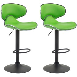 Juego de 2 taburetes de bar Las Vegas V2, imitación piel, negros
