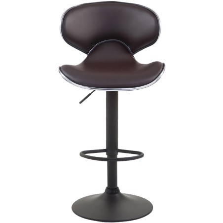 Juego de 2 taburetes de bar Las Vegas V2, imitación piel, negros