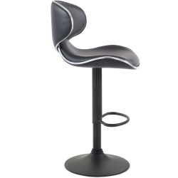 Juego de 2 taburetes de bar Las Vegas V2, imitación piel, negros