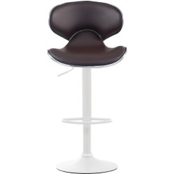 Juego de 2 taburetes de bar Las Vegas V2 en piel sintética blanca