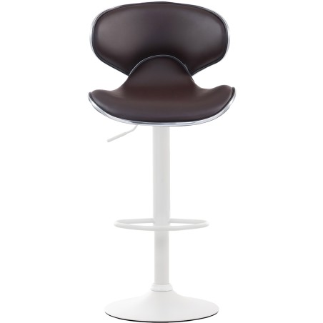 Juego de 2 taburetes de bar Las Vegas V2 en piel sintética blanca