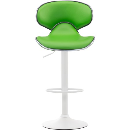 Juego de 2 taburetes de bar Las Vegas V2 en piel sintética blanca