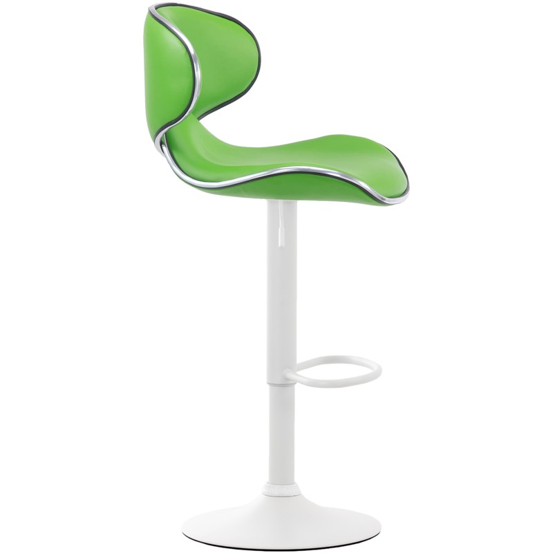 Juego de 2 taburetes de bar Las Vegas V2 en piel sintética blanca