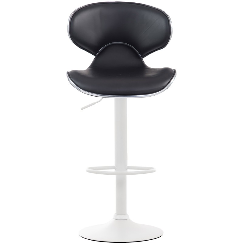 Juego de 2 taburetes de bar Las Vegas V2 en piel sintética blanca