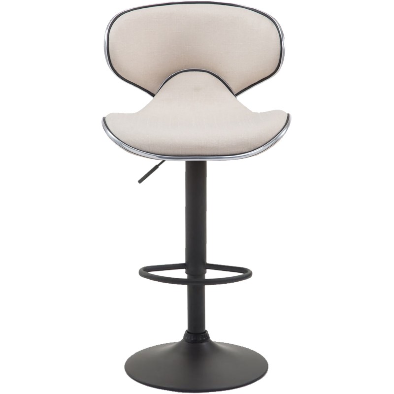 Juego de 2 taburetes de bar Las Vegas V2, tapizados en tela, color negro