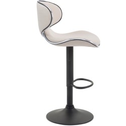 Juego de 2 taburetes de bar Las Vegas V2, tapizados en tela, color negro