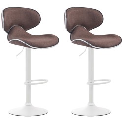 Juego de 2 taburetes de bar Las Vegas V2 en tela blanca