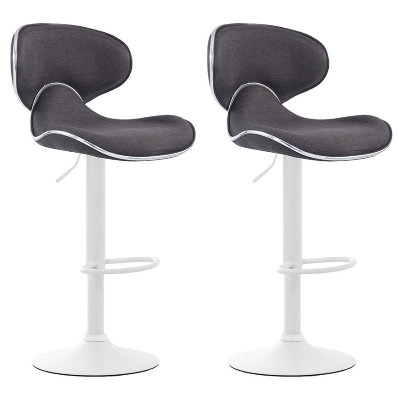 Juego de 2 taburetes de bar Las Vegas V2 en tela blanca