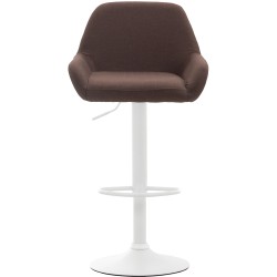 Juego de 2 taburetes de bar Braga, tapizados en tela blanca