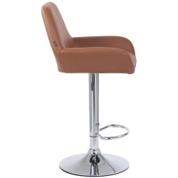 Taburete de bar Braga, imitación de cuero, cromado