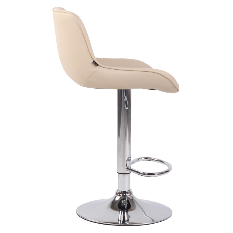 Taburete de bar Lentini, imitación de cuero, cromado