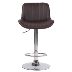 Taburete de bar Lentini, imitación de cuero, cromado