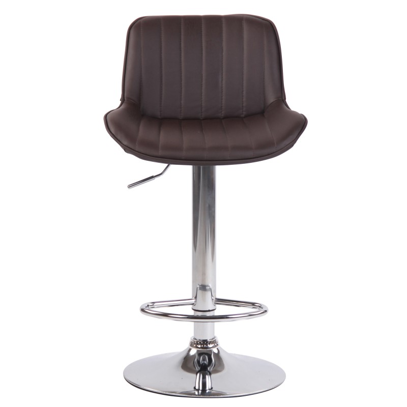 Taburete de bar Lentini, imitación de cuero, cromado