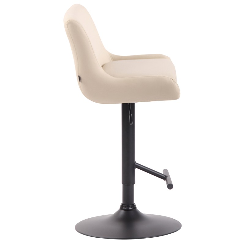 Taburete de bar Club en piel sintética negra