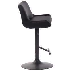 Taburete de bar Club en piel sintética negra
