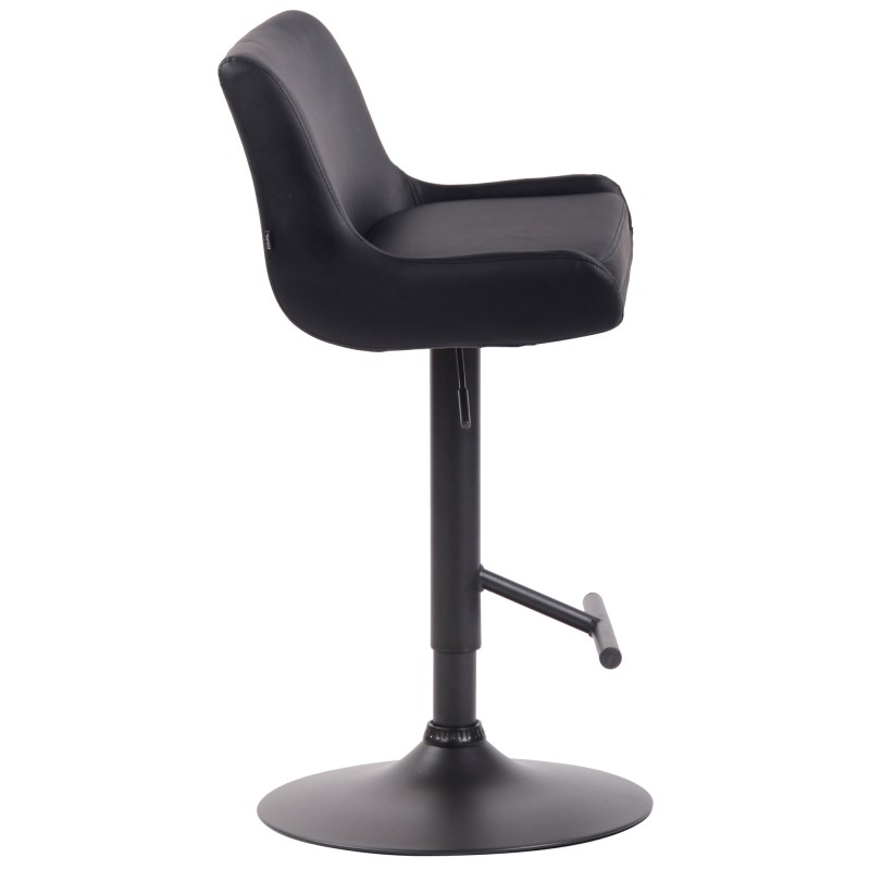 Taburete de bar Club en piel sintética negra