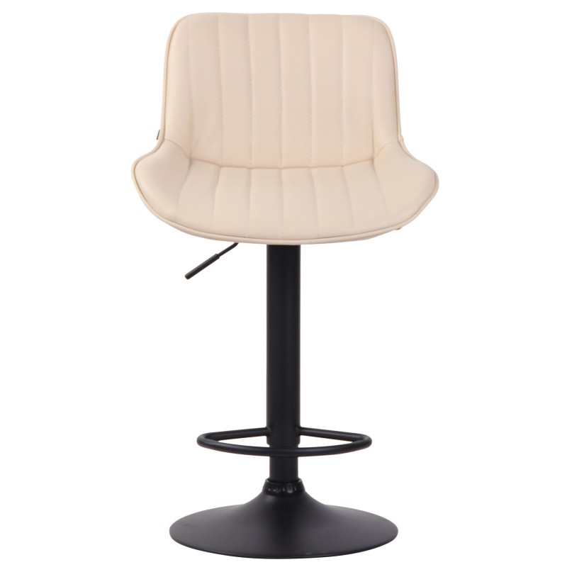 Taburete de bar Lentini, cuero sintético negro