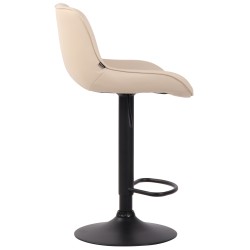 Taburete de bar Lentini, cuero sintético negro