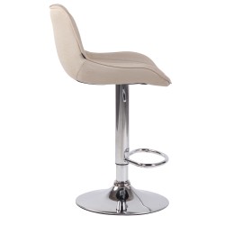 Taburete de bar Lentini, tapizado, cromado