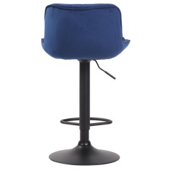 Taburete de bar Lentini en terciopelo negro