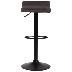 Taburete de bar Dyn V2, tapizado en tela negra