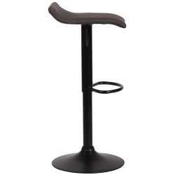 Taburete de bar Dyn V2, tapizado en tela negra