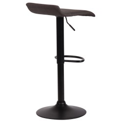 Taburete de bar Dyn V2, tapizado en tela negra
