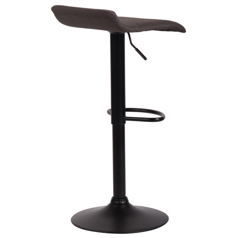 Taburete de bar Dyn V2, tapizado en tela negra