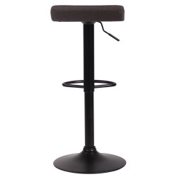 Taburete de bar Dyn V2, tapizado en tela negra