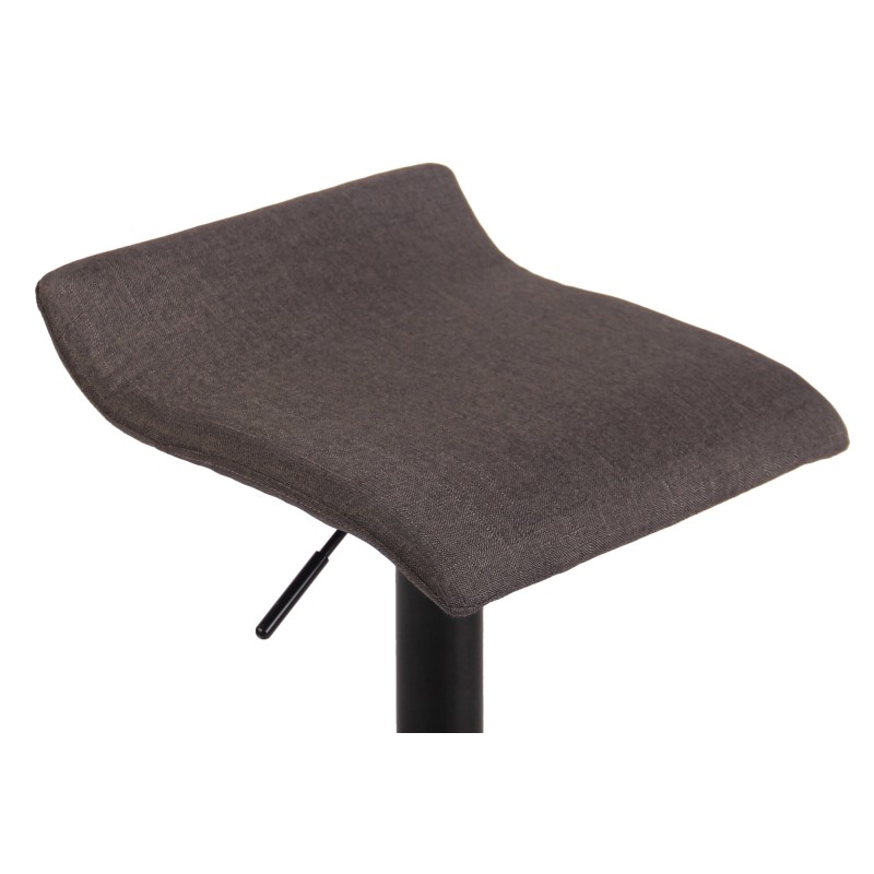 Taburete de bar Dyn V2, tapizado en tela negra