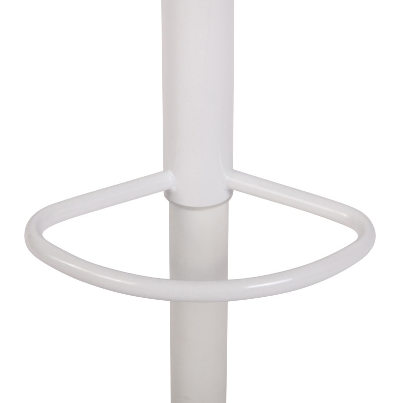 Taburete de bar Dyn V2, tapizado en tela blanca