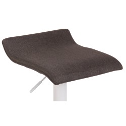 Taburete de bar Dyn V2, tapizado en tela blanca