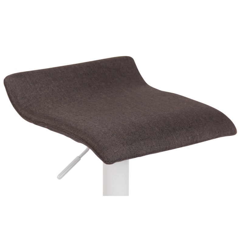 Taburete de bar Dyn V2, tapizado en tela blanca