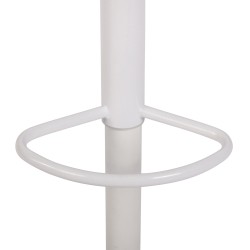 Taburete de bar Dyn V2, tapizado en tela blanca