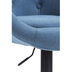 Taburete de bar London V2, tapizado en tela negra