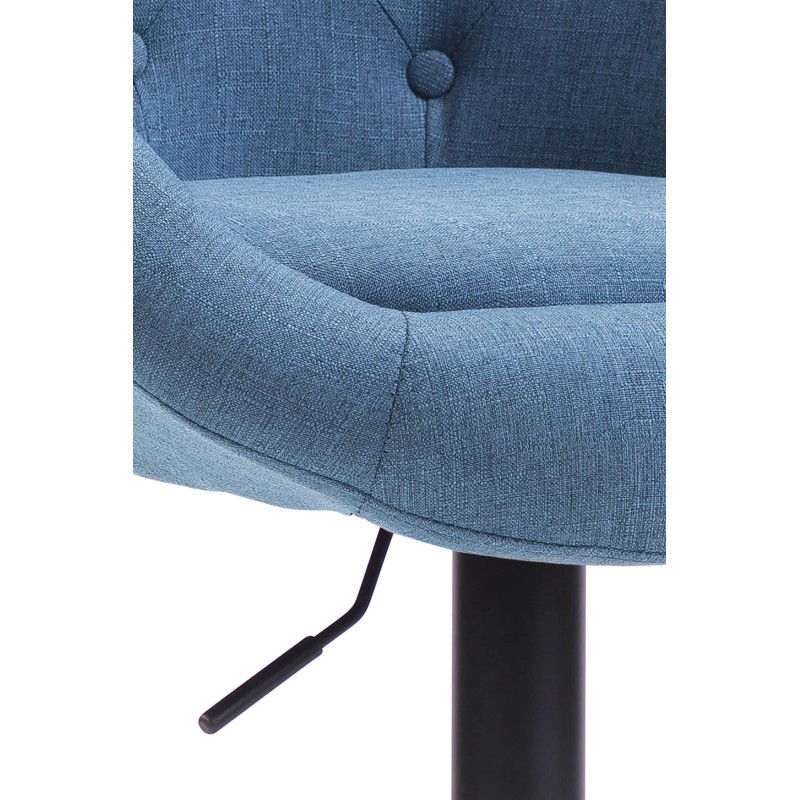 Taburete de bar London V2, tapizado en tela negra