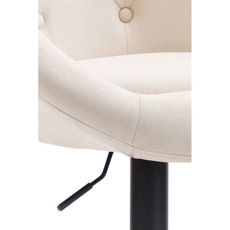 Taburete de bar London V2, tapizado en tela negra