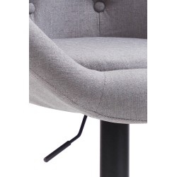 Taburete de bar London V2, tapizado en tela negra