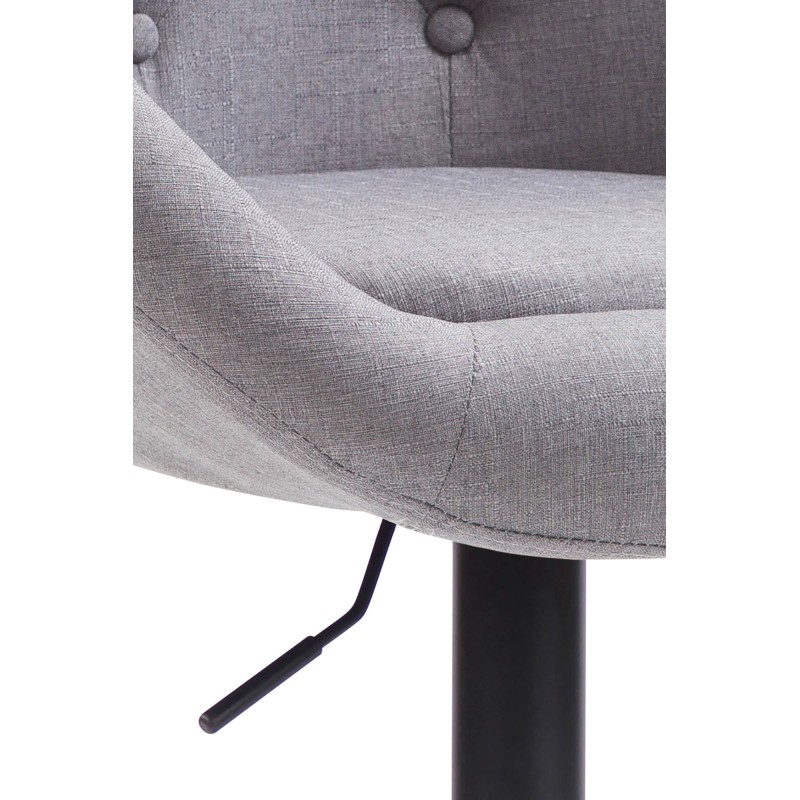 Taburete de bar London V2, tapizado en tela negra