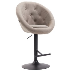 Taburete de bar London V2, tapizado en tela negra