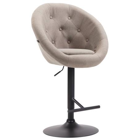 Taburete de bar London V2, tapizado en tela negra